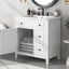 30" Bathroom Vanity with Sink Top, Bathroom Vanity Cabinet with Door and Two Drawers, Solid Wood Frame, One Package, White - Korvel