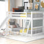 Twin Over Twin Bunk Bed with Convertible Slide and Ladder - White