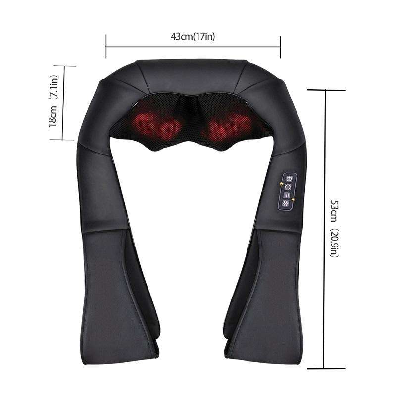 LUYAO LY-580A+1 shiatsu deep kneading heated Neck shoulder back body massager massage belt shawl massage machine - Korvel