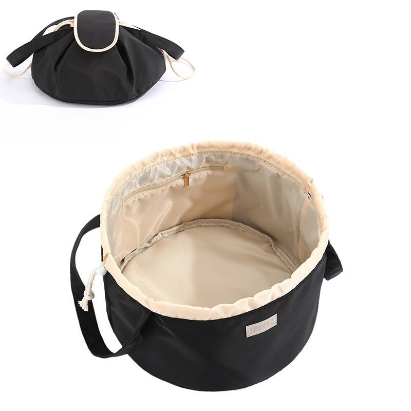 Large Capacity Barrel Drawstring Makeup Bag for Women