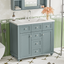 36 "bathroom makeup cabinet with resin sink combination and 2 drawers, with soft closing door, blue color - Korvel