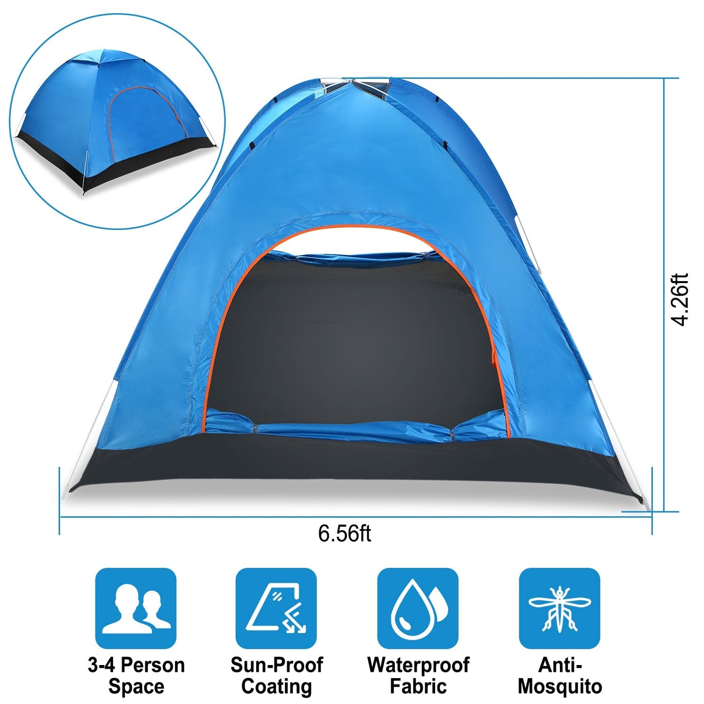 GBruno Carpa Impermeable para 4 Personas