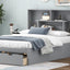 Full Size Platform Bed with Storage Headboard and 2 Drawers, Gray - Korvel