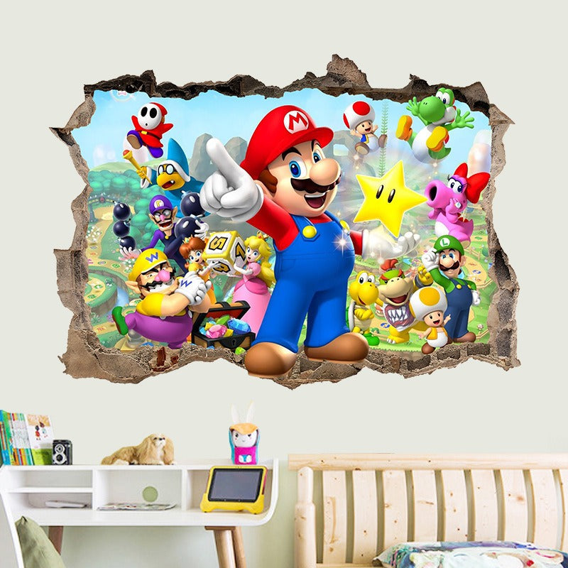 3D Wall Piercing Mary Full Staff Wall Stickers Living Room Bedroom Kindergarten Decoration Background Wall - Korvel