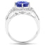 14K White Gold 3.26 Carat Tanzanite and Diamond Halo Ring