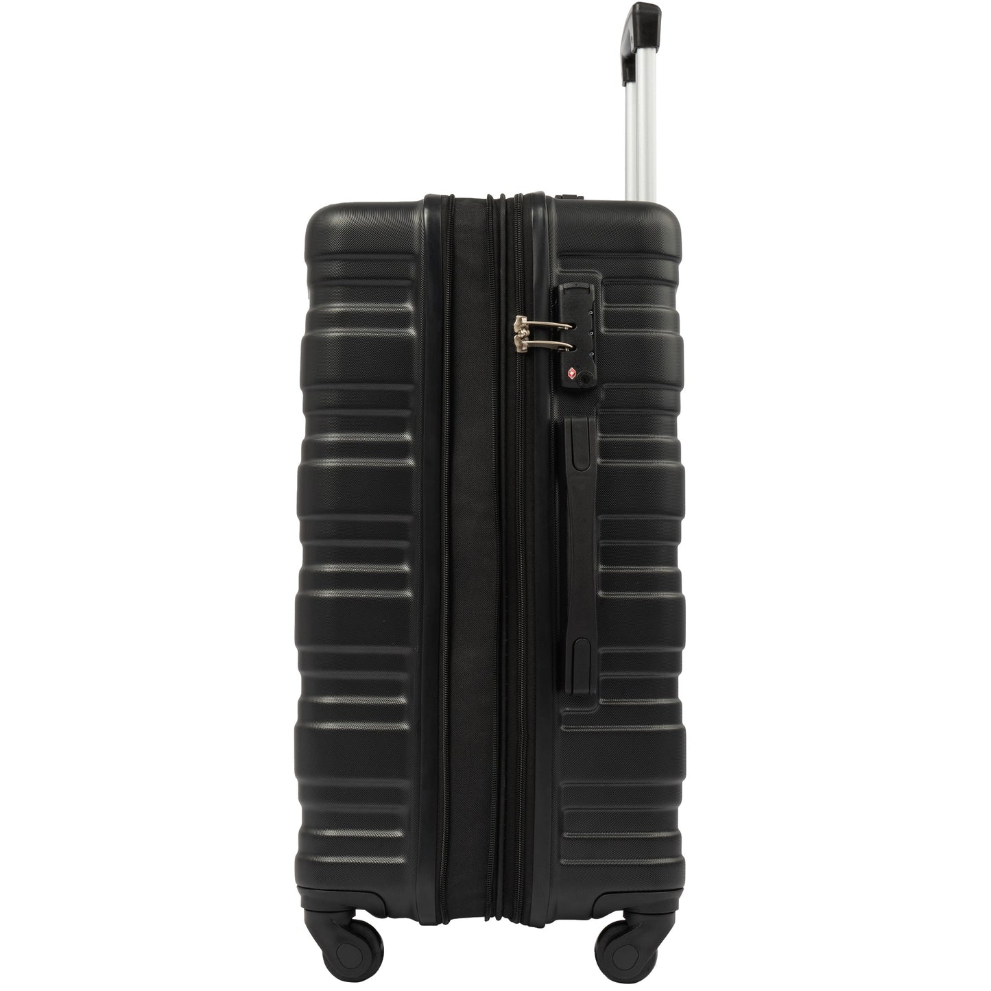 Hardshell Luggage Sets 3 Pcs Spinner Suitcase with TSA Lock Lightweight 20''24''28''   Black + ABS - Korvel