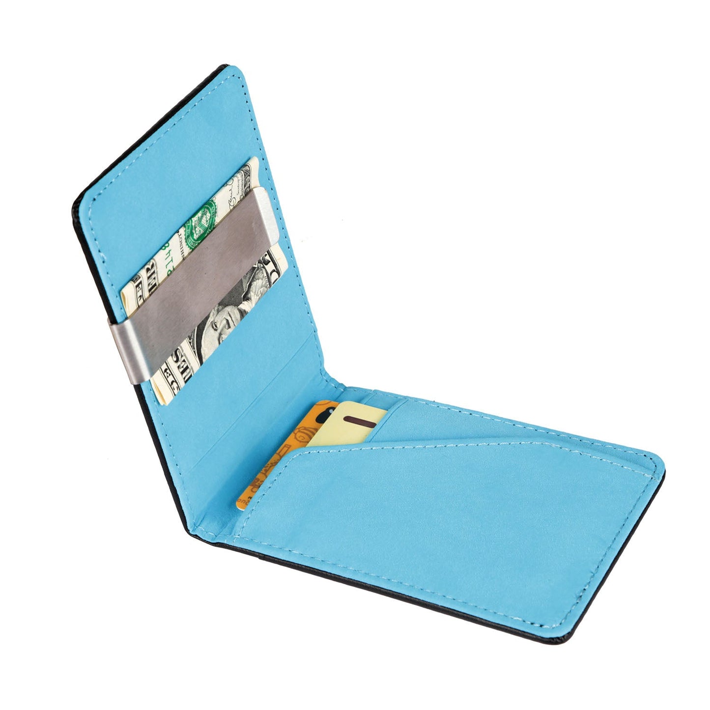 Unisex RFID Blocking Slim Bifold Wallet with Money Clip