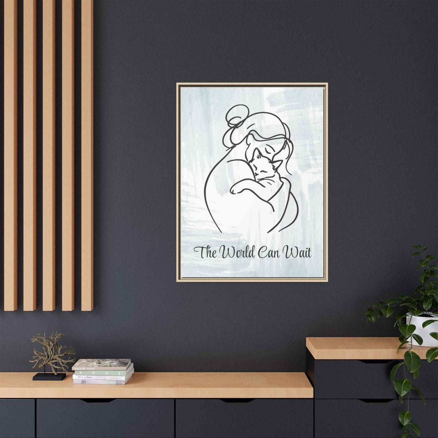 L'impression sur toile Chat Le Monde Peut Attendre