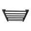 Towel Warmer 6 Bar Electric Heated Towel Rack Wall Mount Plug-in/Bath Towel Heater Matt-Black - Timer - Korvel