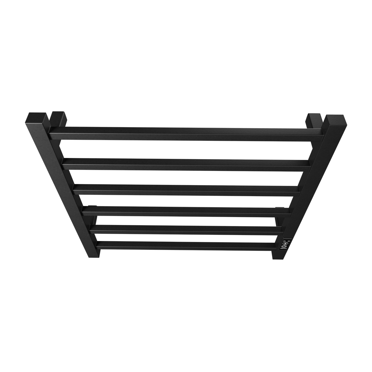Towel Warmer 6 Bar Electric Heated Towel Rack Wall Mount Plug-in/Bath Towel Heater Matt-Black - Timer - Korvel