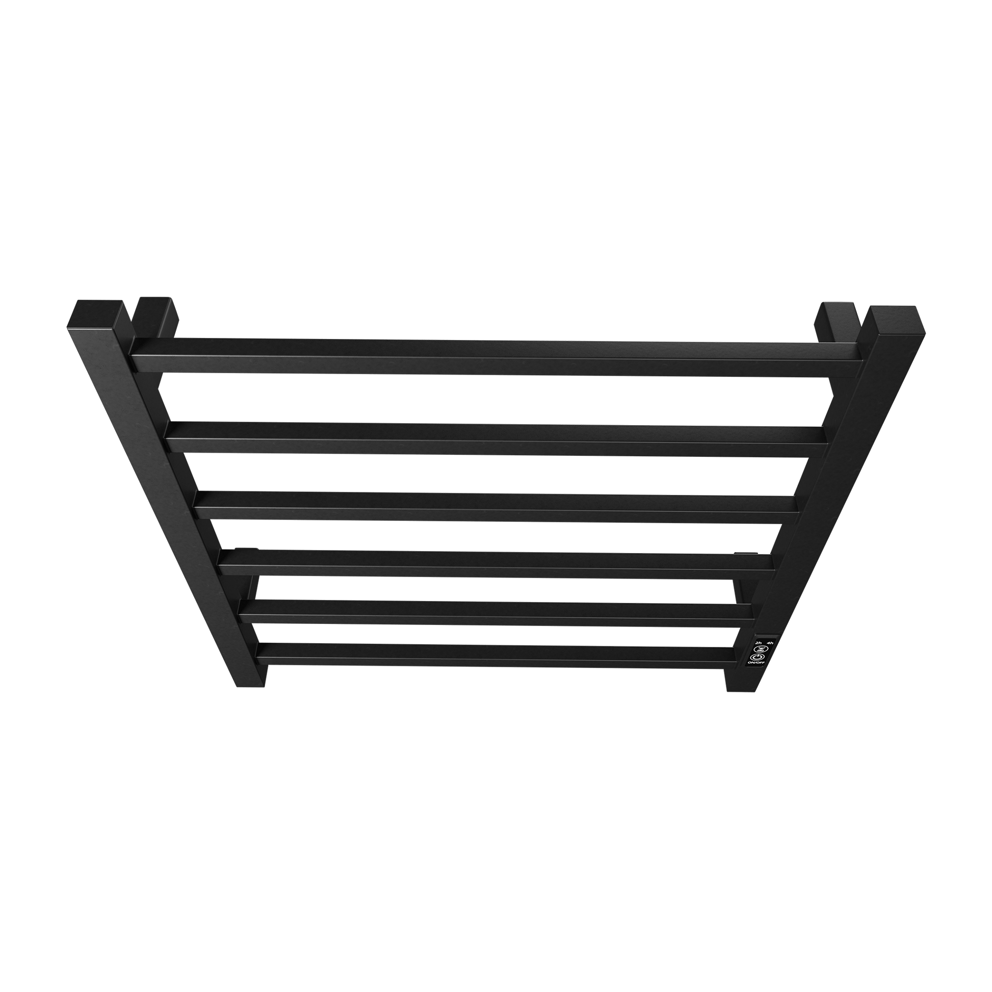 Towel Warmer 6 Bar Electric Heated Towel Rack Wall Mount Plug-in/Bath Towel Heater Matt-Black - Timer - Korvel