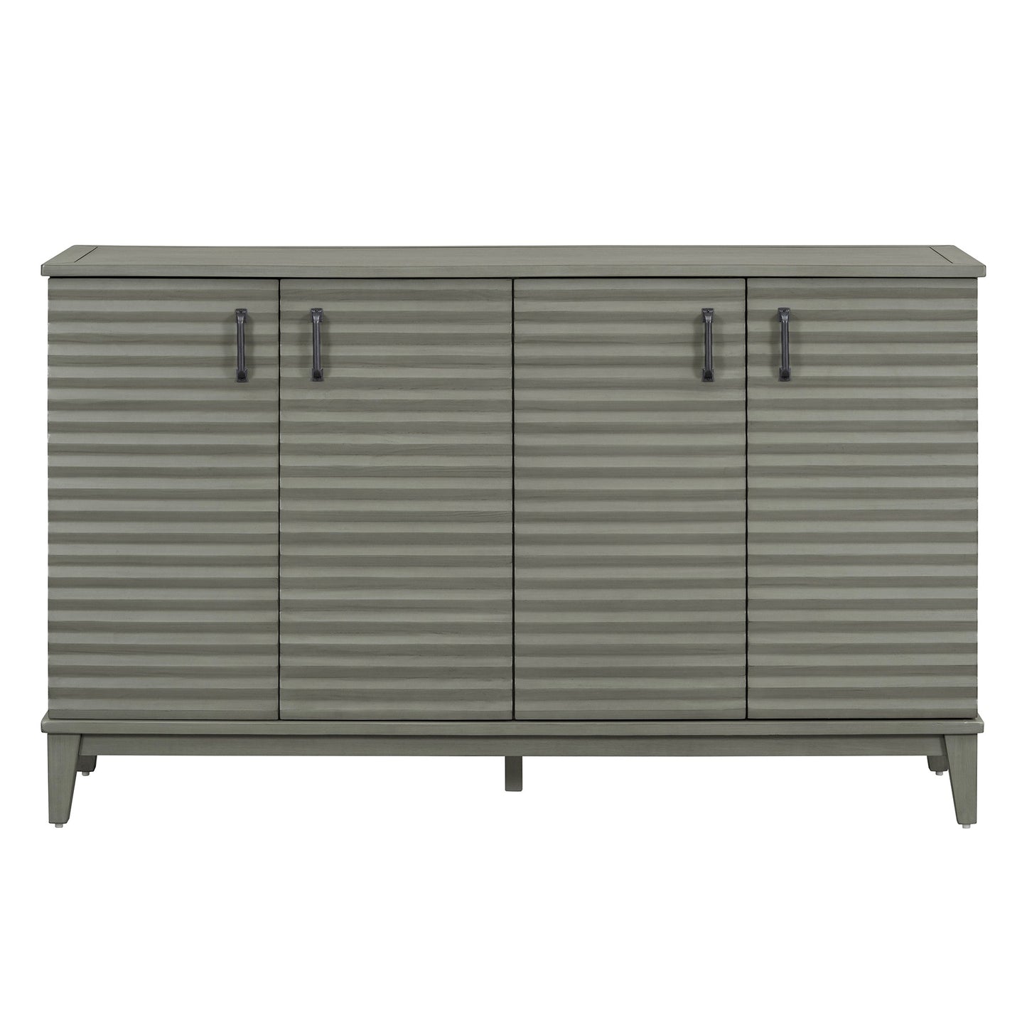 Buffet de rangement TREXM gris antique à 4 portes avec étagères réglables
