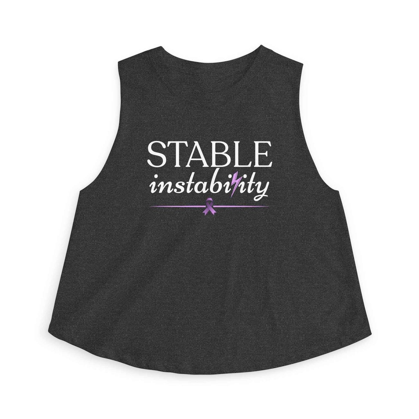 Stable Instability Epilepsy Awareness Crop Tank - Purple Ribbon