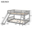 Full over Full Bunk Bed with Convertible Slide and Ladder  Gray - Korvel