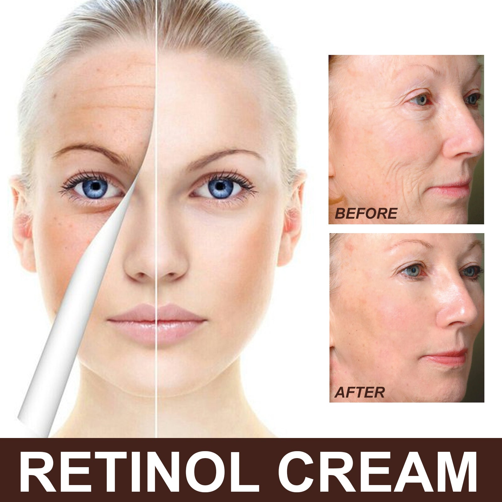 Retinol Cream, Anti-Aging Firming Brightening Moisturizing Facial Skin Care Cream - Korvel