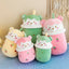 25-40cm Cute Cartoon Teddy Bear Bubble Tea Cup Shaped Pillow Plush Toys Real-life Stuffed Soft Back Cushion Funny Boba Food - Korvel