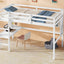 Twin Loft Bed with built-in desk and bookcase of three compartments, Guardrails and Ladder,White - Korvel