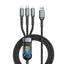 3-in-1 USB 100W Cable for Fast Charging and Data Transfer