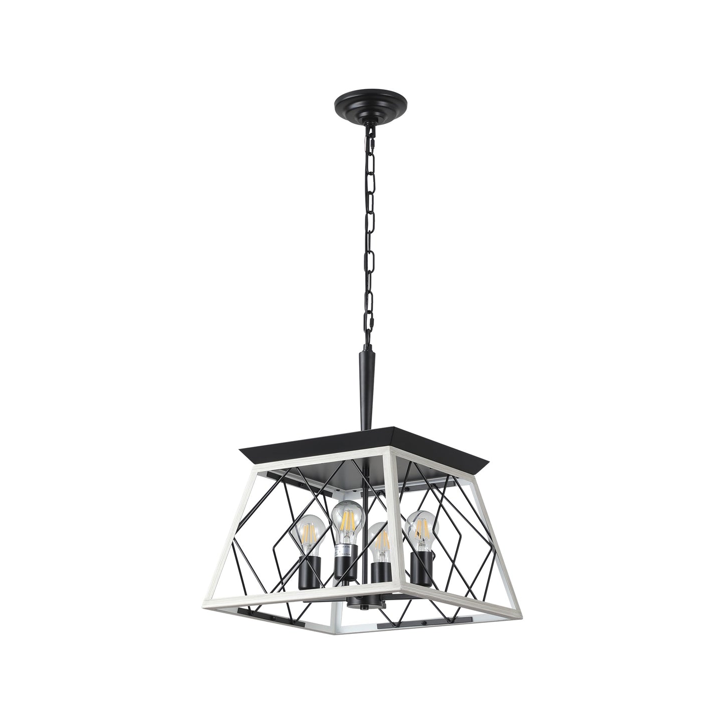 Chandelier de ferme à 4 lumières pour salle à manger (Ampoules non incluses)