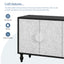Vintage White Large Faceted Carved Sideboard with Black Frames
