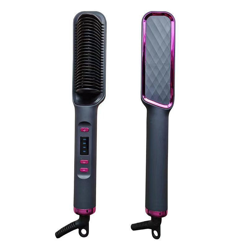Straight Hair Comb, Lcd, Household Negative Ion Lazy Person Curling Stick, Dual Purpose Hair Salon, Electric Hair Straightener - Korvel