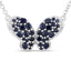 3.83 Carat Blue Sapphire & White Zircon .925 Sterling Silver Pendant