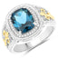 3.59 Carat London Blue Topaz & Diamond 14K Gold Ring