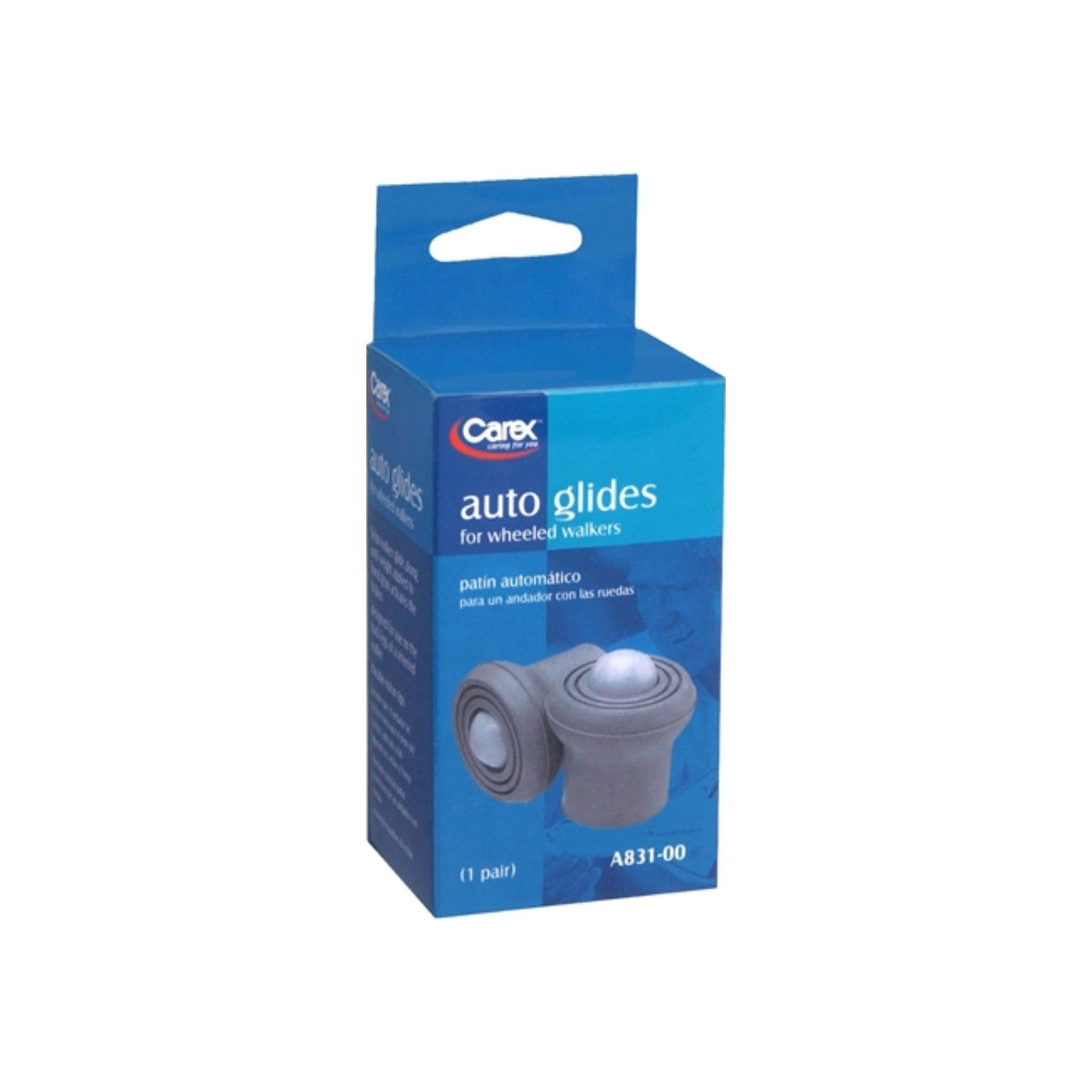 Carex Auto Glides pour déambulateurs à roues - 1 paire