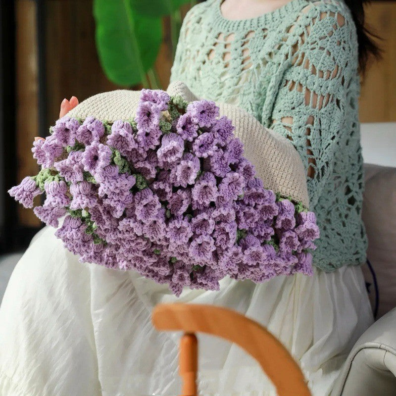 60cm New Creative Rose Bouquet Blanket (Finished), Crocheted Flower Bouquet Gift for Girlfriend - Korvel