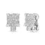 Pendientes de aro huggie en oro blanco de 14K con diamantes enmarcados en cuadrado