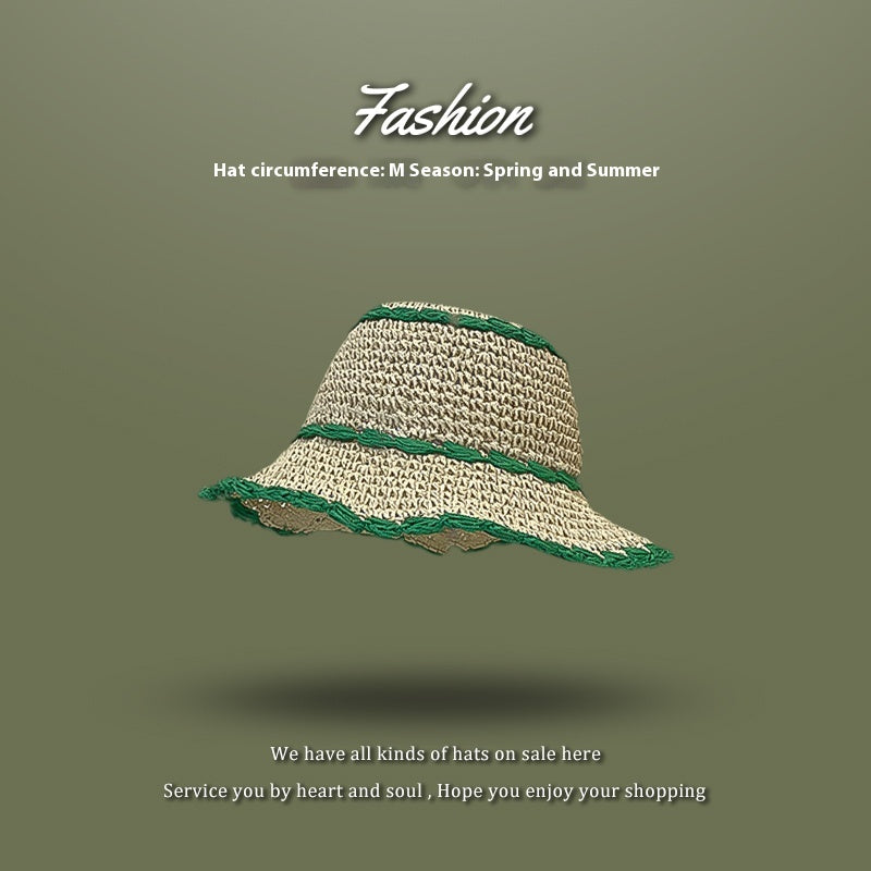 Beach Green Sun Hat - Stylish & Foldable for Summer