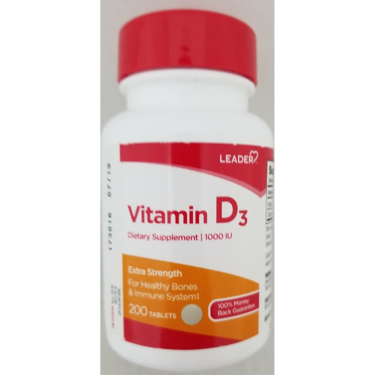 Leader Vitamine D3 Comprimés Extra Forts, 1000 UI, 200 Comptes