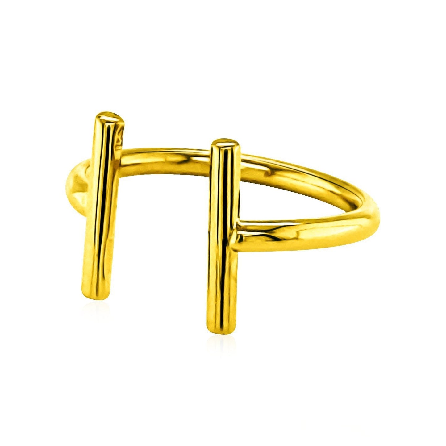 Anillo Abierto de Oro Amarillo de 14k con Barras Elegantes