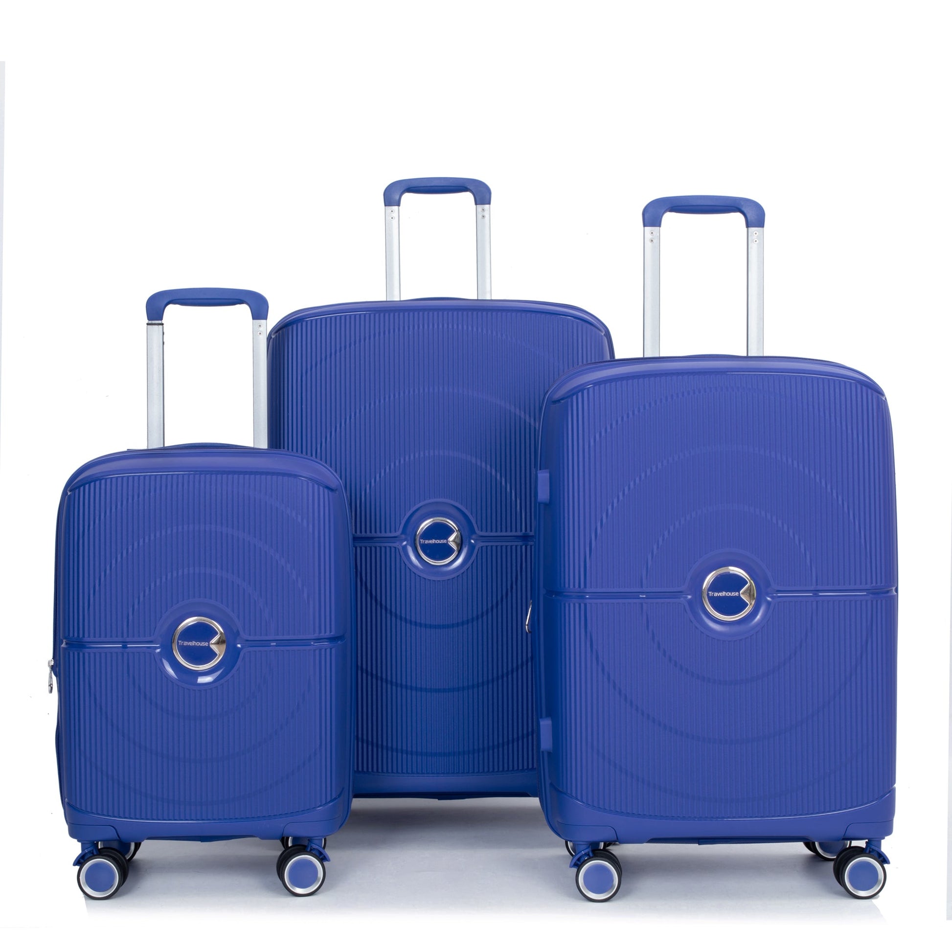 Expandable Hardshell Suitcase Double Spinner Wheels PP Luggage Sets Lightweight Durable ,3-Piece Set (20/24/28) ,Navy - Korvel