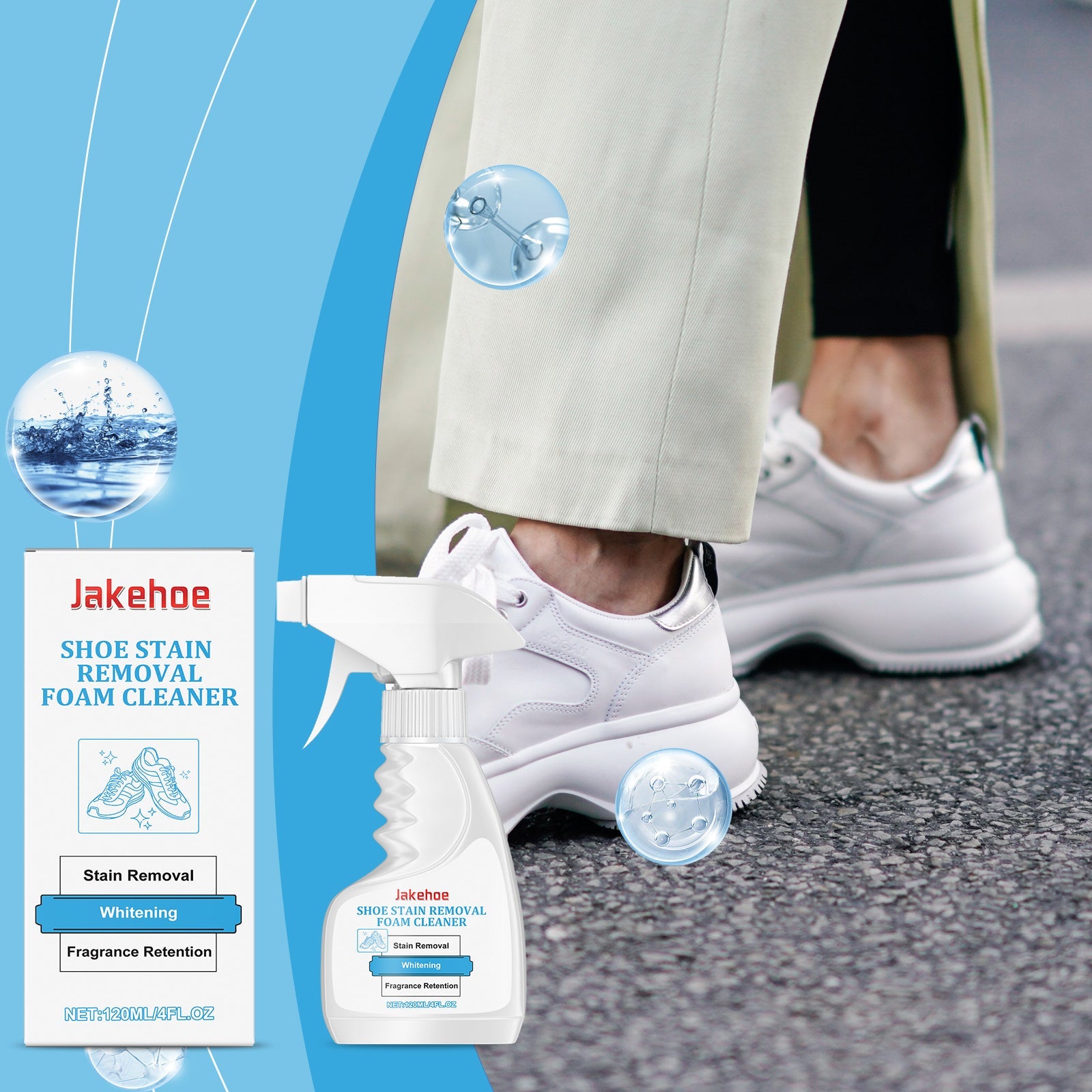 Shoe Decontamination Foam Cleaner Small White Shoes Gentle Clean Yellow Edge Stain Shoe Cleaner - Korvel