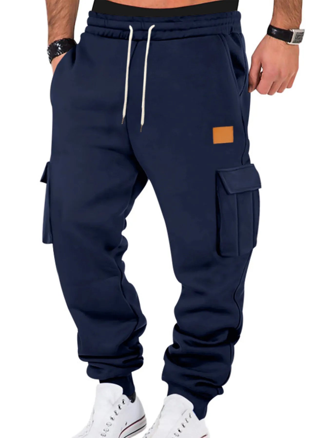 Pantalons de jogging cargo à cordon pour hommes grandes tailles