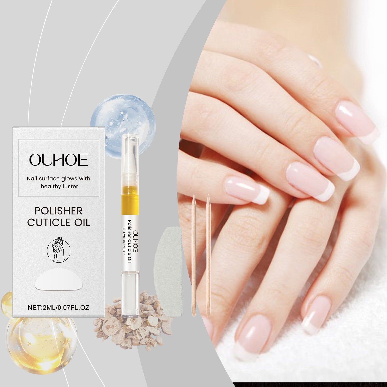 Nail Care Solution Set Improves Soft Nails By Moisturizing Cuticle And Repairing Nails - Korvel