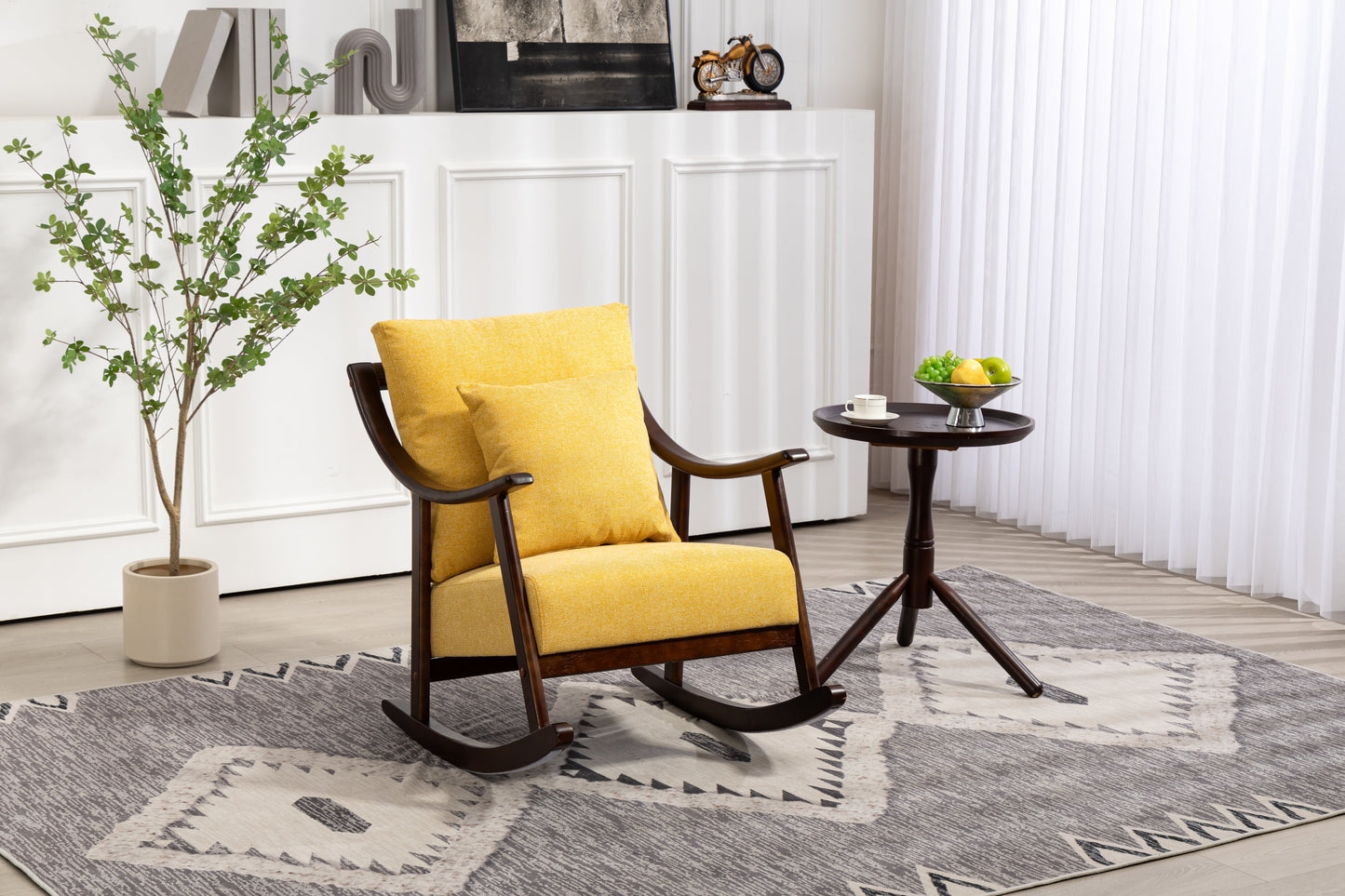 Mid Century Modern Upholstered Glider Arm Chair