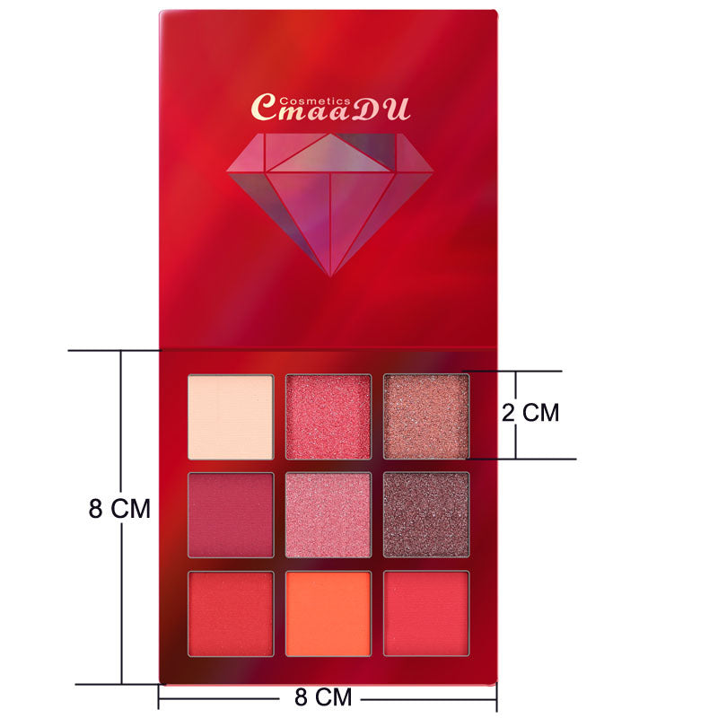Palette d'ombres à paupières CmaaDu 9 couleurs Diamond Shine