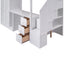 Elegant Twin Size Loft Bed with Wardrobe and Desk in White