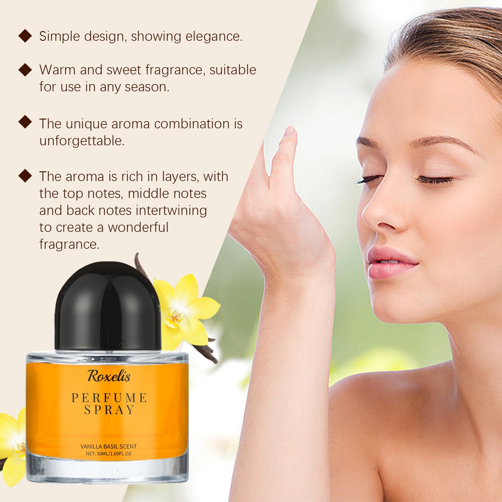Vanilla Basil Perfume Mild Niche Vanilla Light Fragrance Stay Fragrance Lasting Dating Charm Natural Light Elegant Perfume - Korvel