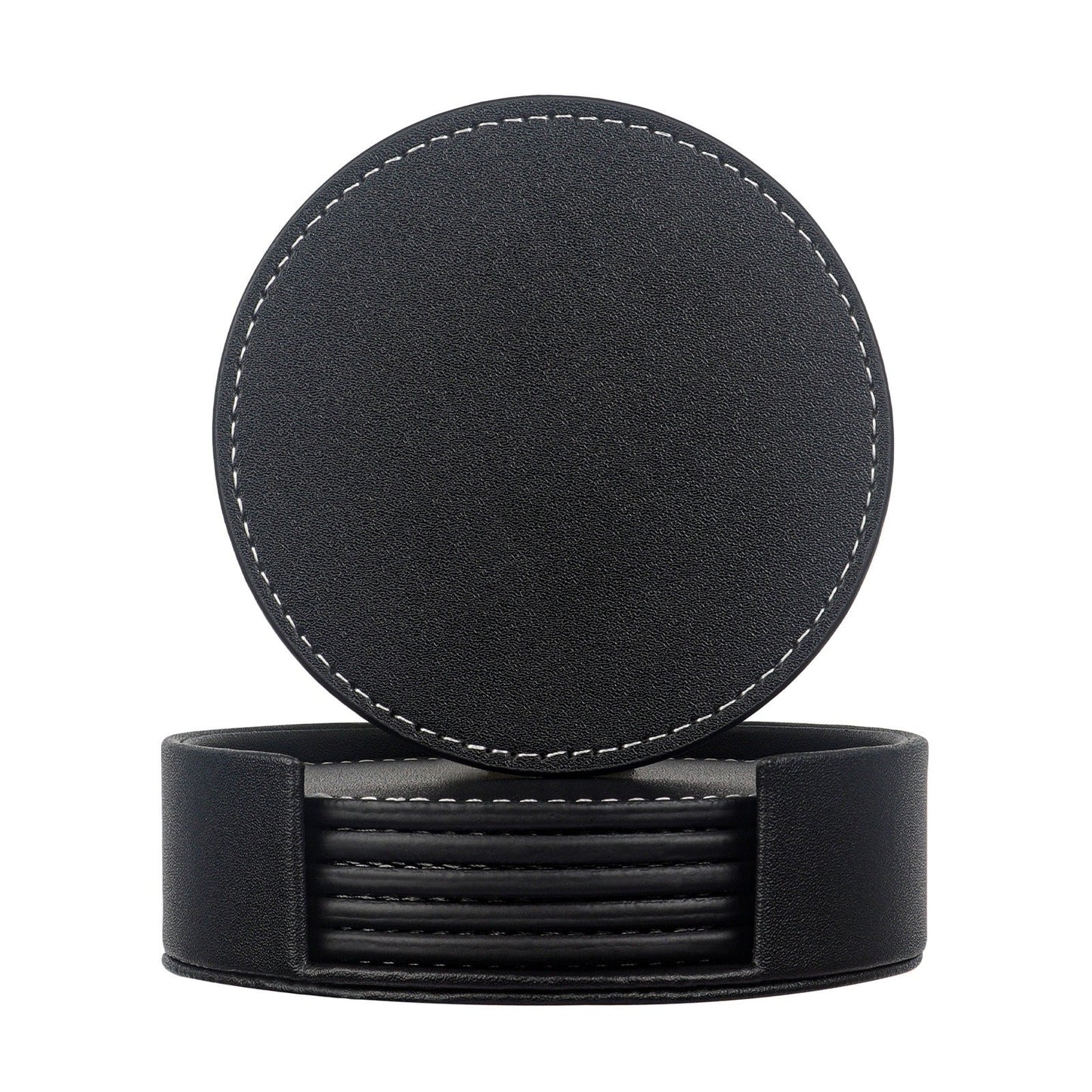 Creative PU leather coaster Exquisite insulated tea water cushion Square leather coaster - Korvel