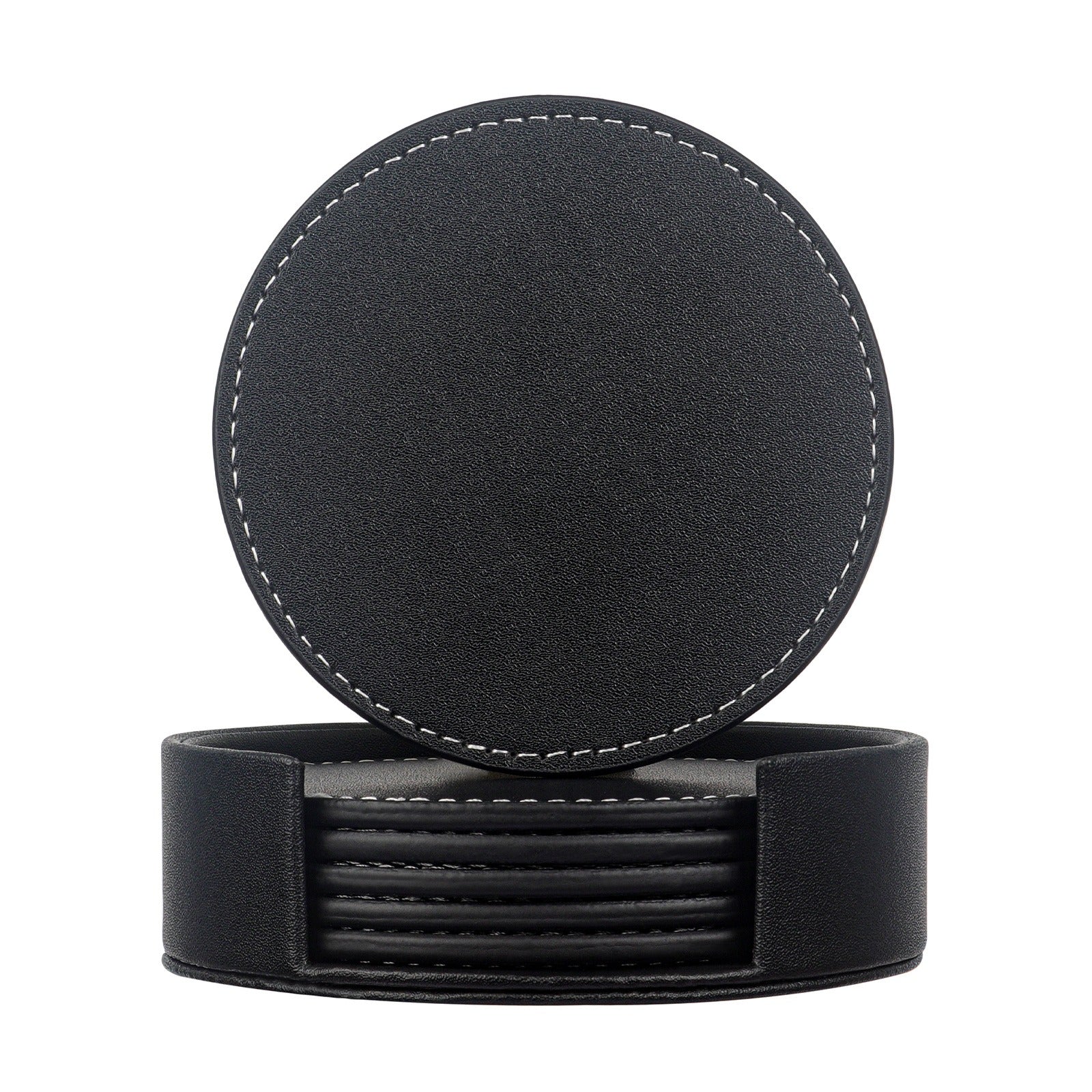 Creative PU leather coaster Exquisite insulated tea water cushion Square leather coaster - Korvel