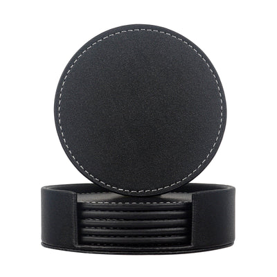 Creative PU leather coaster Exquisite insulated tea water cushion Square leather coaster - Korvel