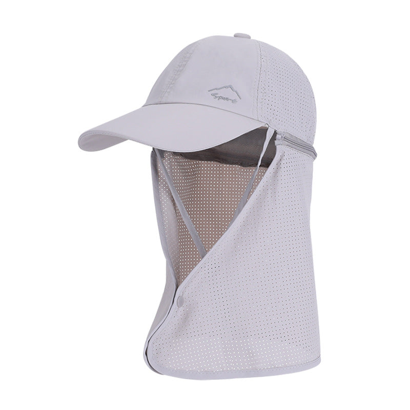 1pc Summer Baseball Cap with Detachable 360° Neck Sun Flap. For men, hiking, fishing, outdoor. - Korvel