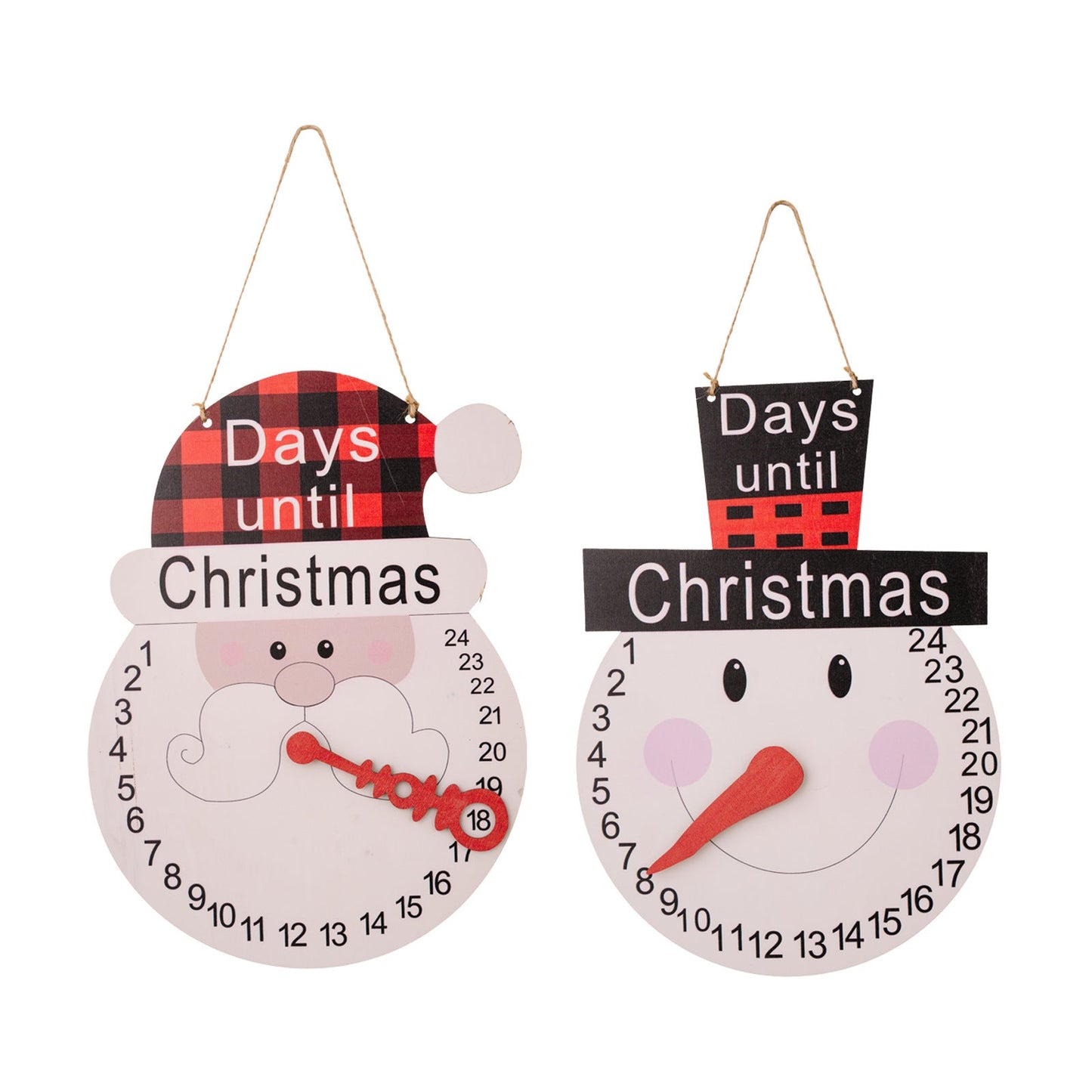 Calendrier de l'Avent en Bois avec Design de Bonhomme de Neige