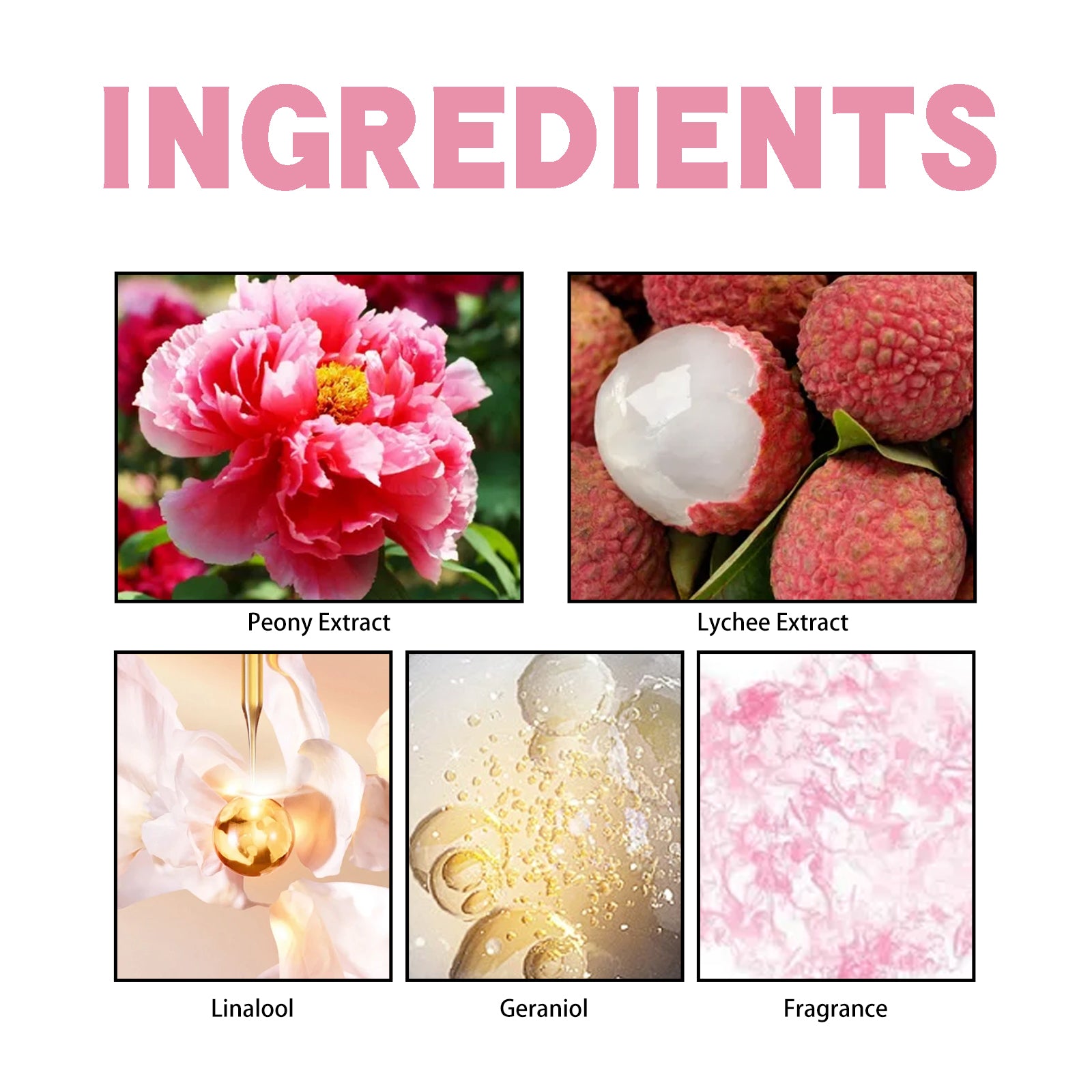 Peony Lychee Scent Experience Perfume, Natural Fresh Lasting Fragrance Atmosphere Portable Niche Perfume - Korvel