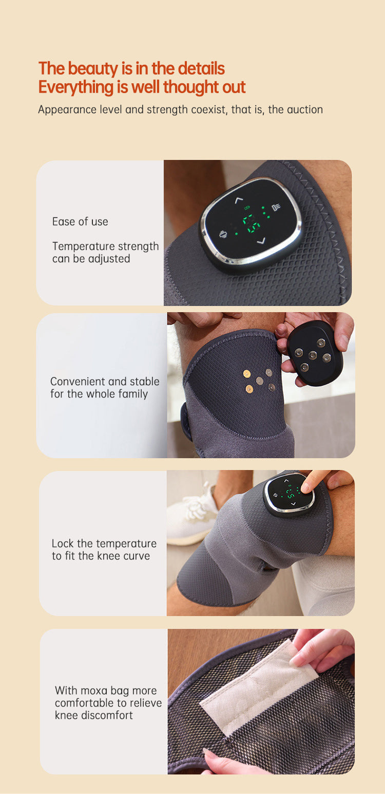 Heated Knee Brace Wrap Pad Dual-use Thermostat Usb Heating Knee Pads For Knee Sprains Strains Arthritis with massage - Korvel