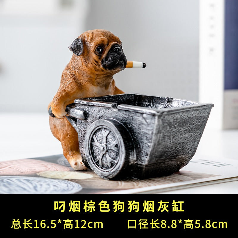 Puppy ashtray creative personality trend anti-fly ash home living room office anti-smoke resin ornaments - Korvel