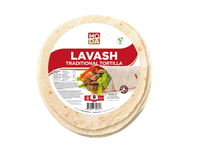 Moda Lavash – Pan plano suave de 30 cm (12 pulgadas), 8 piezas, 720 g (25,4 oz)